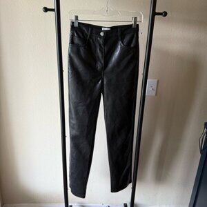 Aritzia Wilfred Black Leather Look Pants